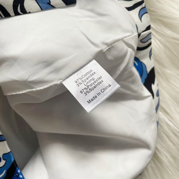 NEW Tuckernuck Blue White Majolica Tile Marnie Cotton Blend Sleeveless Top - Picture 8 of 8